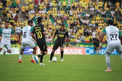 Momentos del encuentro por la fecha 8 del primer semestre de la Liga Colombiana 2026 entre Atlético Bucaramanga y Deportivo Cali.