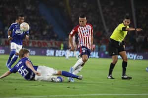 Imagen del partido de ida de la final de la Superliga de Colombia 2024 entre el Junior de Barranquilla y Millonarios.