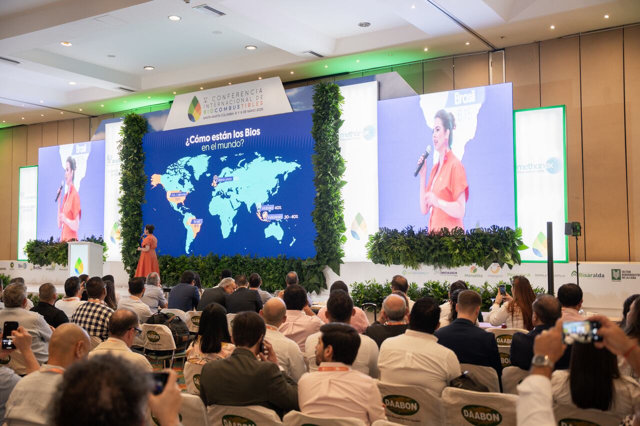Carolina Rojas, presidenta de Fedebiocombustibles en la apertura de la Conferencia Internacional: Foto: Prensa Fedebiocombustibles.