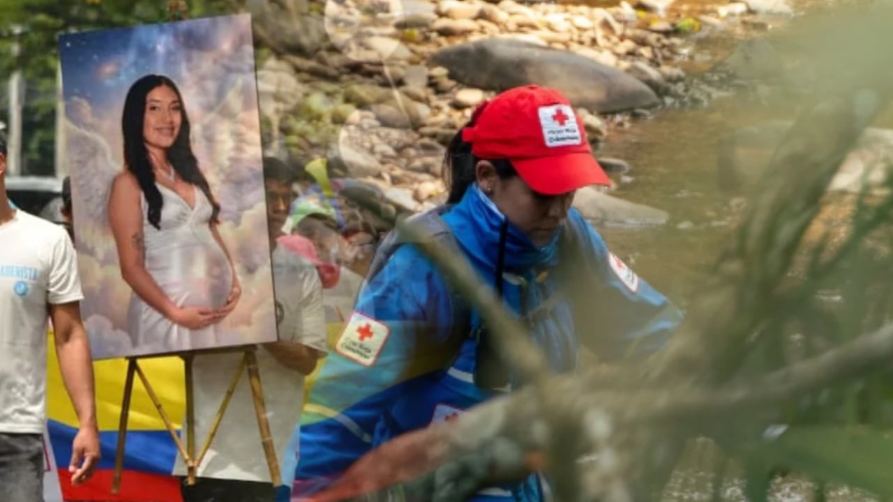 Organismos de socorro, la Cruz Roja y autoridades de Cali despliegan equipos especializados en la zona donde fue hallado el cuerpo de María Camila Potosí.