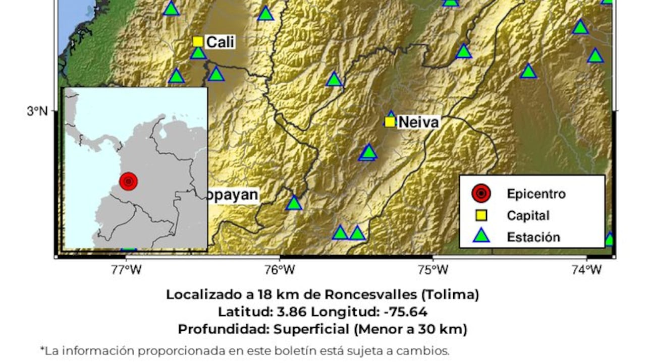 El Servicio Geológico Colombiano reportó un sismo de magnitud 4,3 en inmediaciones de Istmina, Chocó, durante la tarde de este domingo.