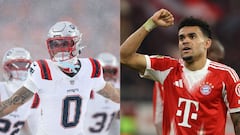 Christian González (izq.), jugador de New England Patriots, y Luis Díaz, jugador del Bayern Múnich.