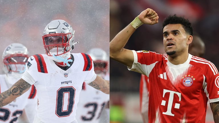 Christian González (izq.), jugador de New England Patriots, y Luis Díaz, jugador del Bayern Múnich.