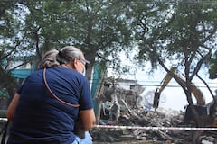 Demolición del Edificio María Mercedes en el barrio Cuarto de Legua.