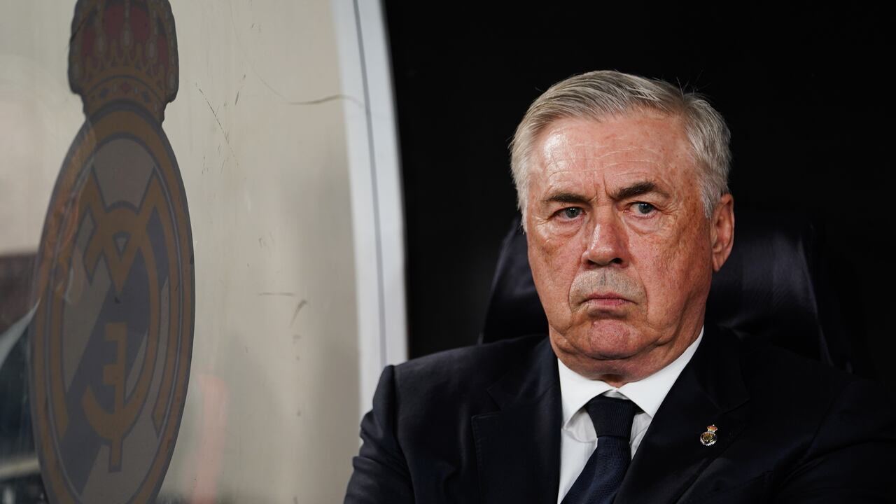 JEDDAH, SAUDI ARABIA - JANUARY 12: Head coach Carlo Ancelotti of Real Madrid follows the Spanish Super Cup final, known as 'El Clasico,' between Real Madrid and Barcelona at the King Abdullah Sports City Stadium in Jeddah, Saudi Arabia on January 12, 2025. (Photo by Ismael Adnan Yaqoob/Anadolu via Getty Images)