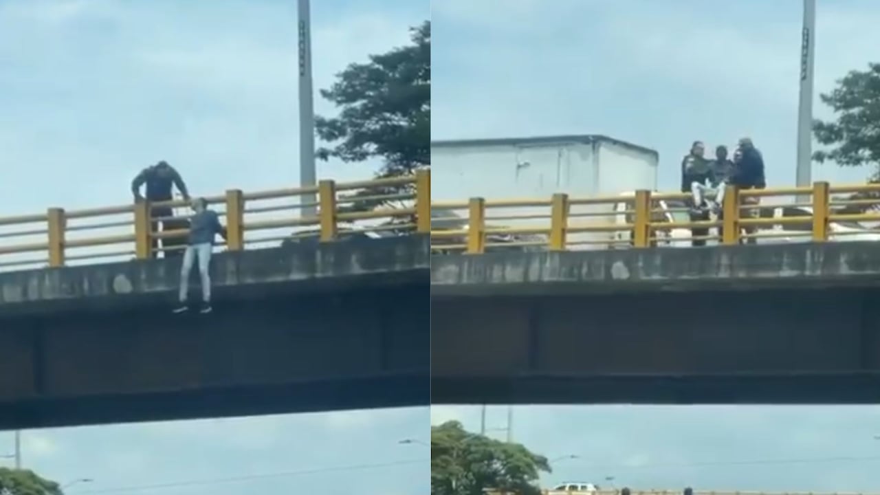Hombre se intentó lanzar desde uno de los puentes del Valle del Lili, en inmediaciones del centro comercial Jardín Plaza.