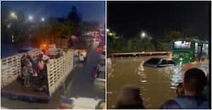 Autopista Norte colapsada por torrencial aguacero que cayó sobre Bogotá