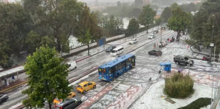 Granizada el viernes 21 de noviembre en Bogotá.