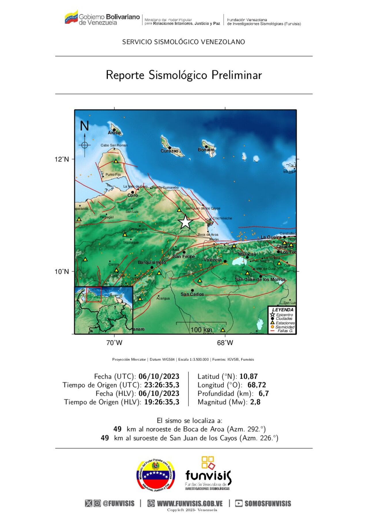 El más reciente temblor en Venezuela.