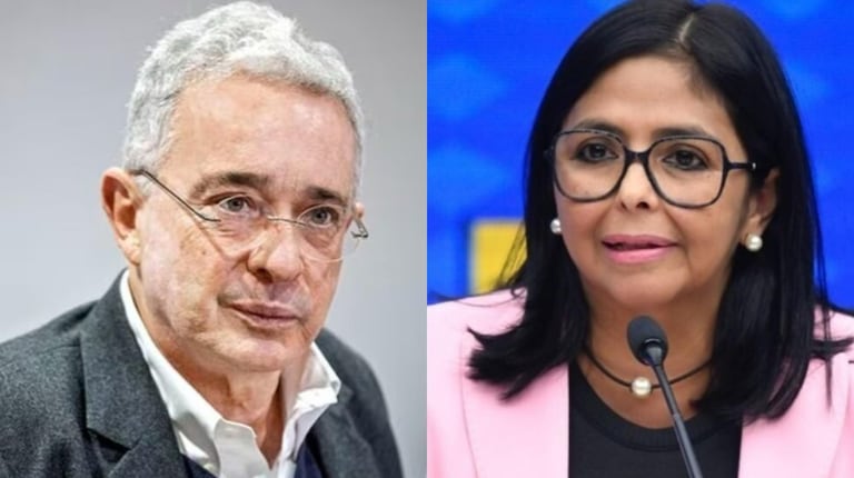 Álvaro Uribe y Delcy Rodríguez.
