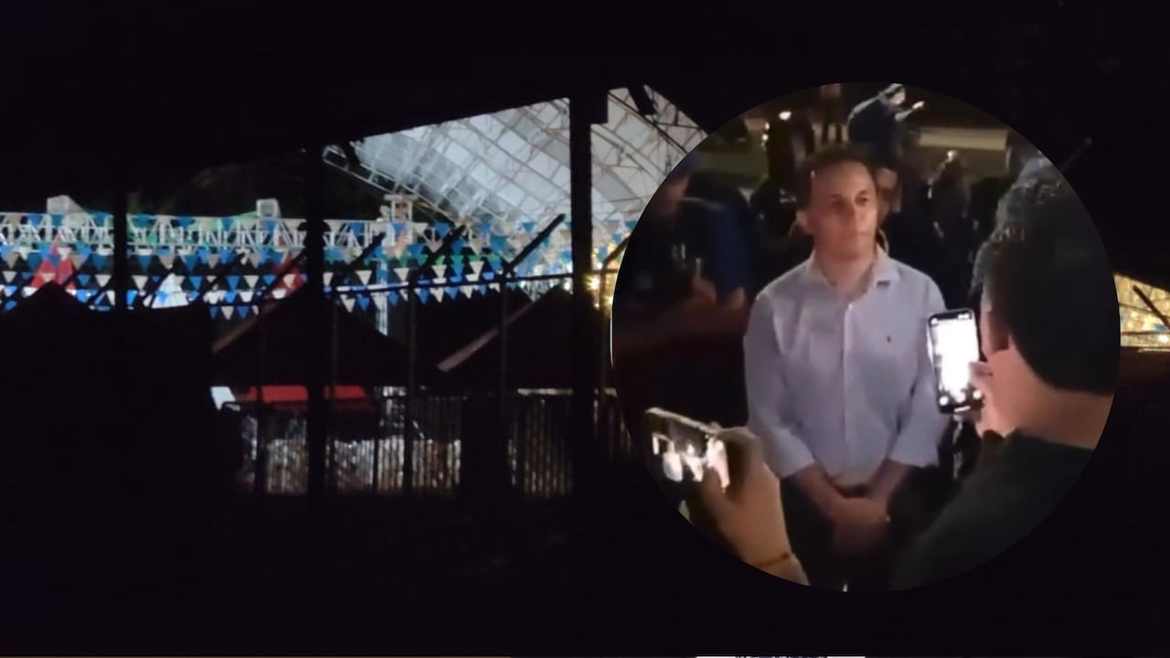 Subsecretario de Seguridad, Jorge Moreno, discutiendo con el empresario Carlos Paz por negación al funcionamiento de la Carpa de la 66 durante la 68 Feria de Cali.