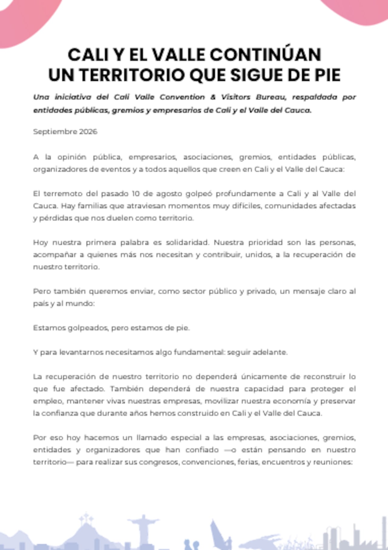 Esta una parte del comunicado conjunto emitido por las autoridades del Valle.