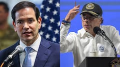 El secretario de Estado de los Estados Unidos, Marco Rubio, y el presidente de Colombia, Gustavo Petro.