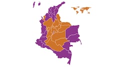 El mapa electoral muestra la distribución del voto por departamento en la primera vuelta presidencial.