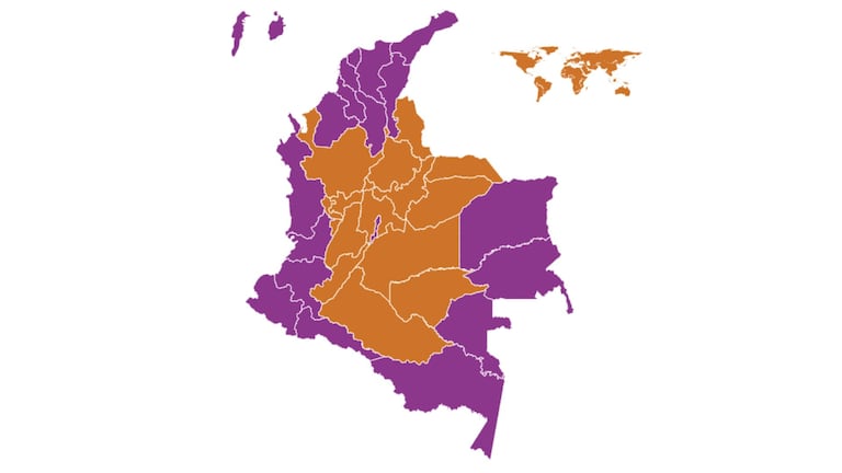 El mapa electoral muestra la distribución del voto por departamento en la primera vuelta presidencial.