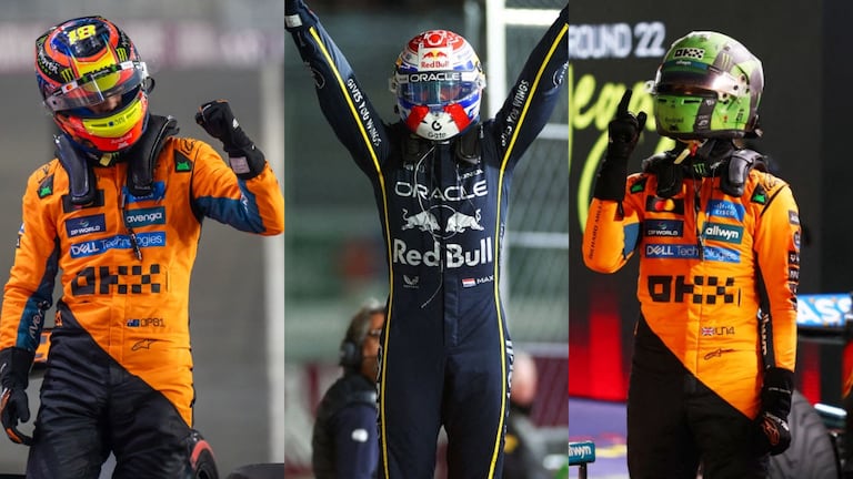 Oscar Piastri, Max Verstappen y Lando Norris pelean por el título mundial.