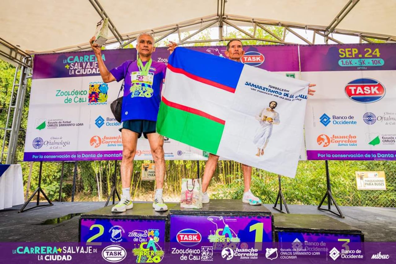 Segunda participación en la carrera del Zoológico de Cali, podio Hernán Moreno.