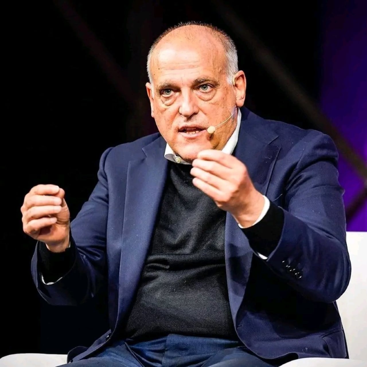 Javier Tebas, presidente de la LaLiga de España, en una comparecencia.