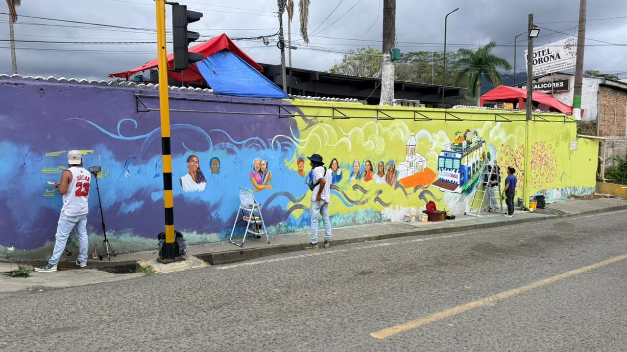 Varios artistas del centro del Cauca lideran la creación de un mural en homenaje a las víctimas del atentado ocurrido el 25 de abril de 2026.