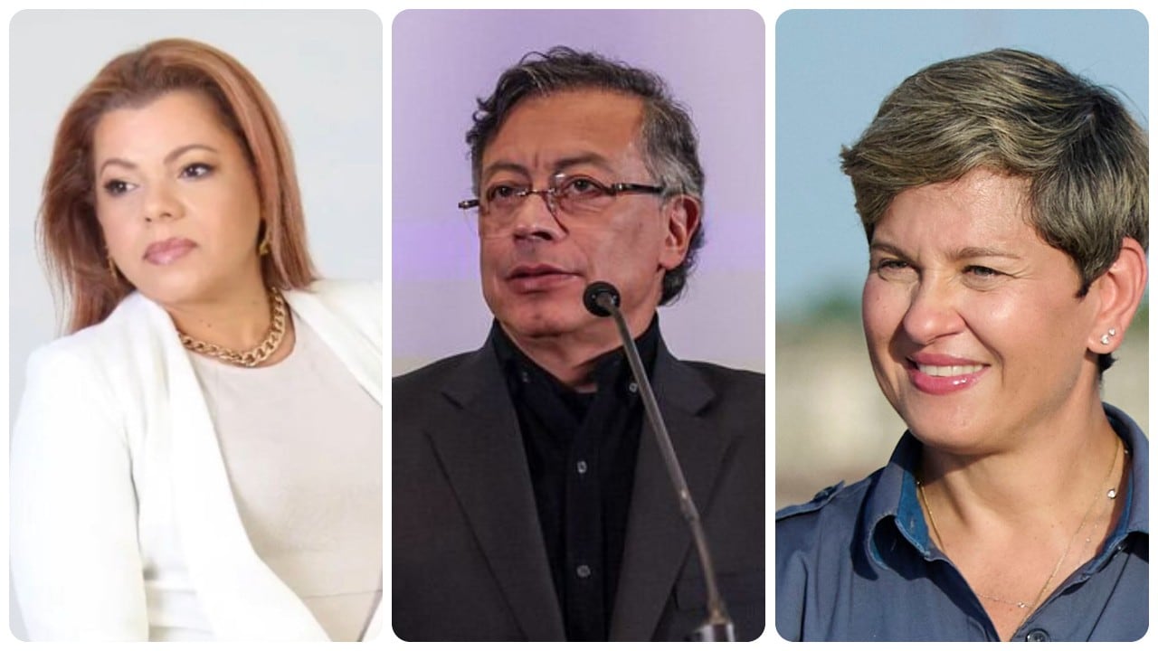 Mary Luz Herrán, Gustavo Petro y Verónica Alcocer.