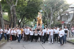 Procesión por el Día de la Virgen del Carmen, en la iglesia El Templete, de Cali.