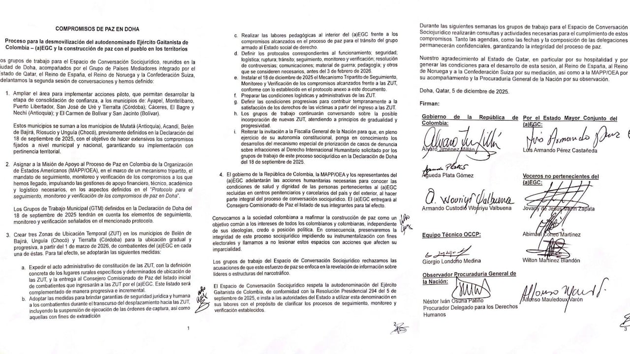 Acuerdos entre el Clan del Golfo y el Gobierno Nacional