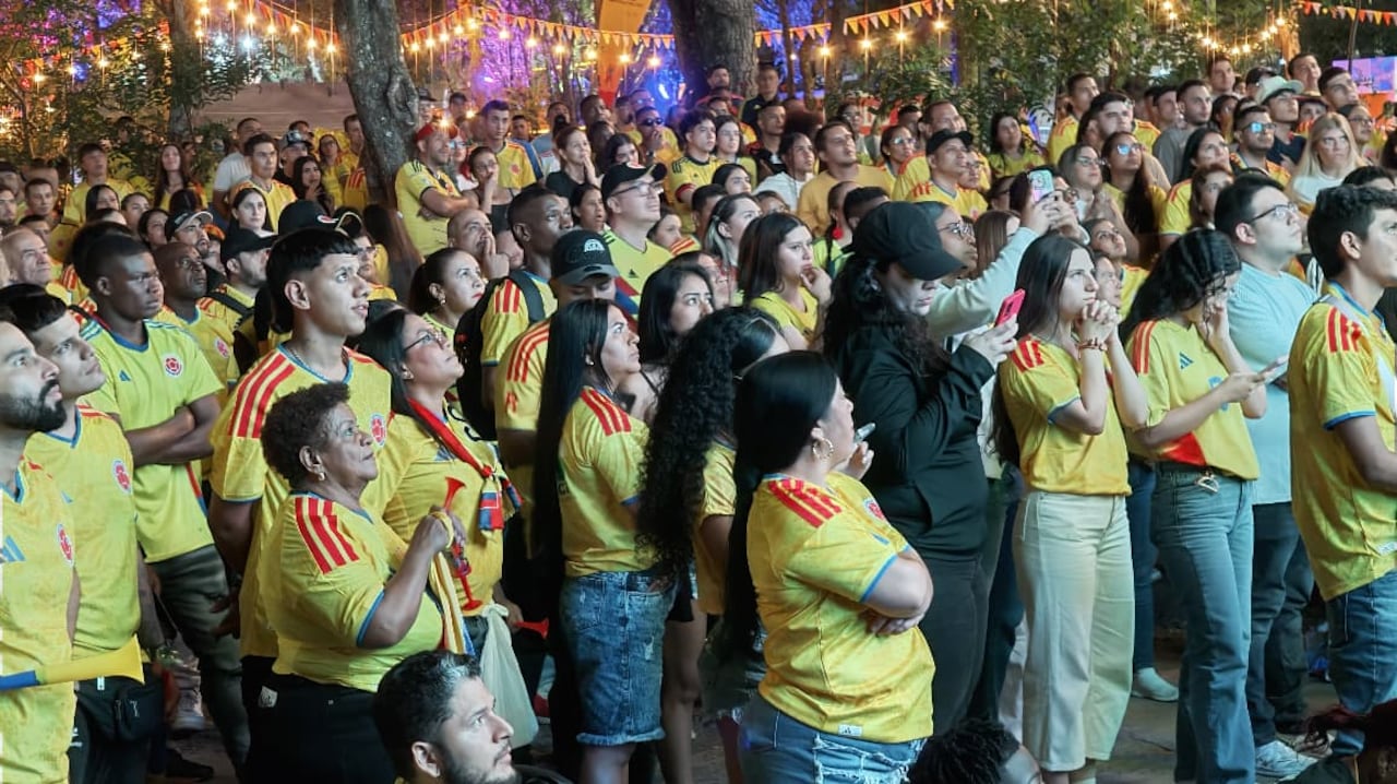 Caleños viendo el partido de la Selección Colombia.