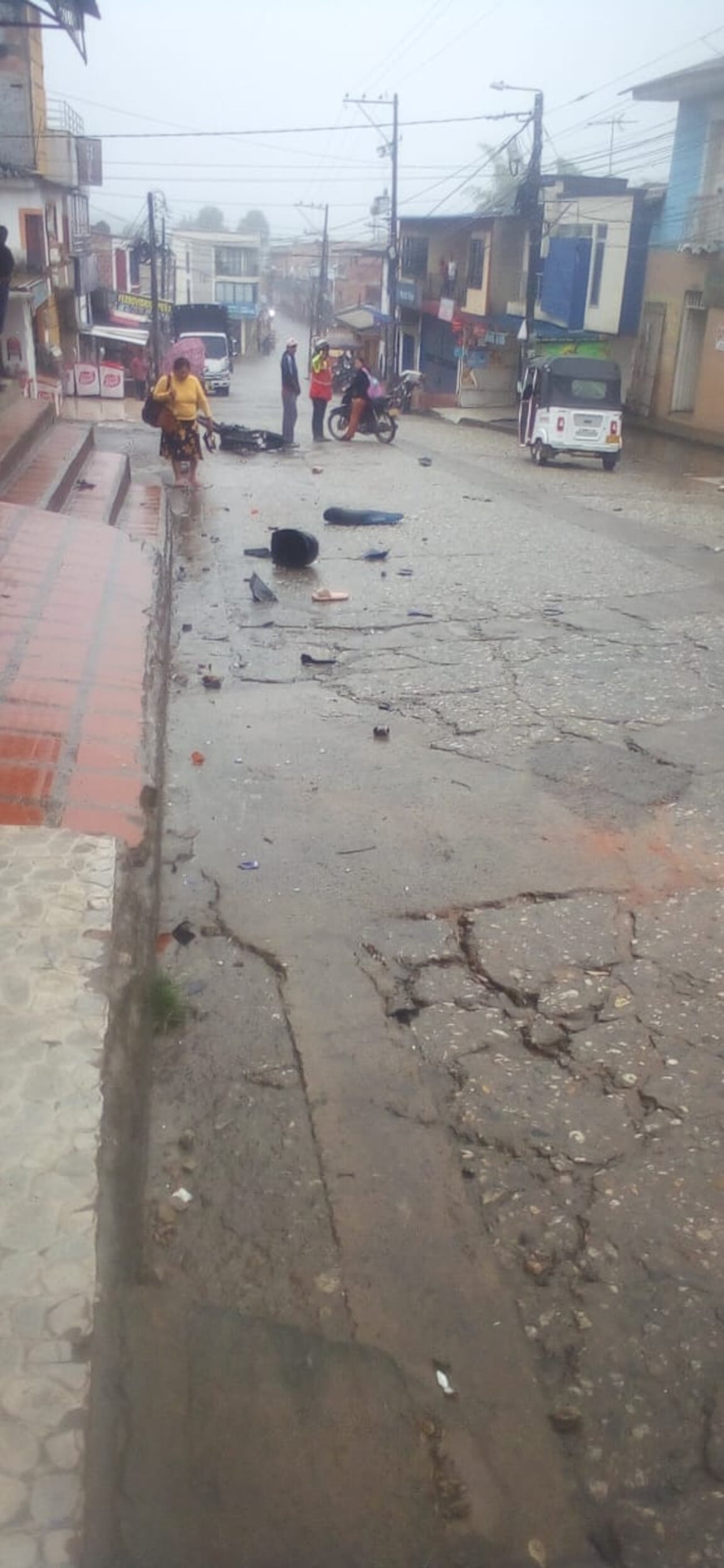 Este accidente se presentó en pleno casco urbano del municipio de El Tambo, Cauca.