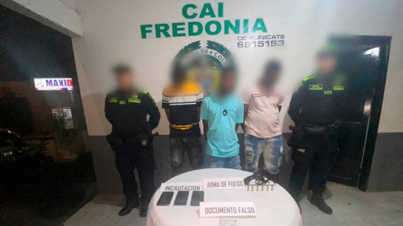 Tres capturados del Clan del Golfo en Cartagena. Foto: El Universal.