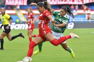 Imagen del juego entre América y Deportivo Cali, por la fecha 13 de la Liga Femenina. Foto: Raúl Palacios - Jorge Orozco / El País
