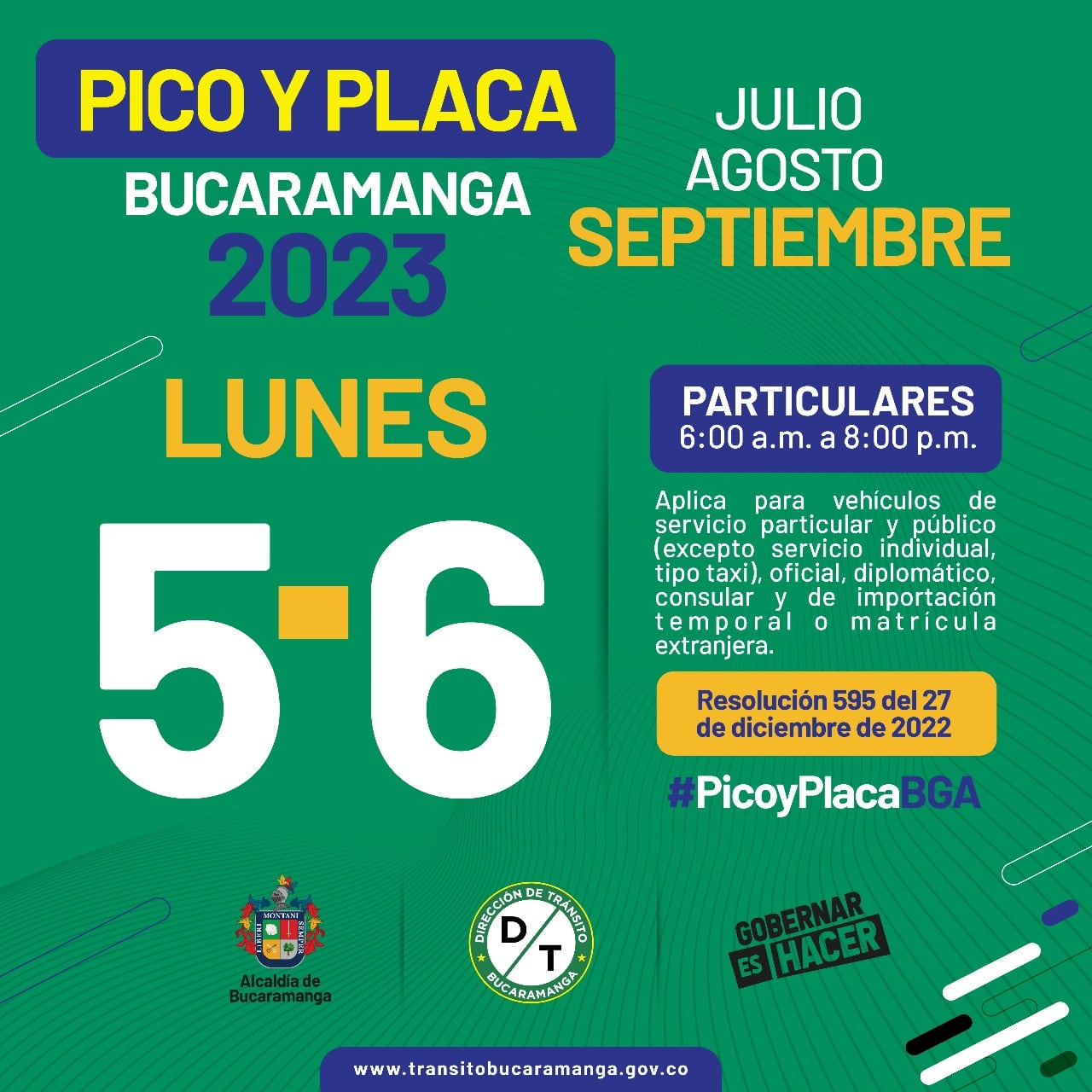 Así rige la medida para este lunes.