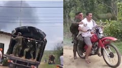 Se conocen las primeras imágenes de los momentos cuando los pobladores y oficiales del ejercito salen a socorrer a los heridos del accidente aéreo en el Putumayo, este lunes 23 de marzo de 2026.