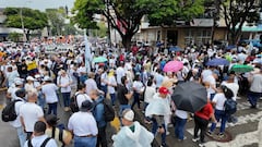 Así se desarrolla el paro nacional de maestros en Cali este 15 de abril.