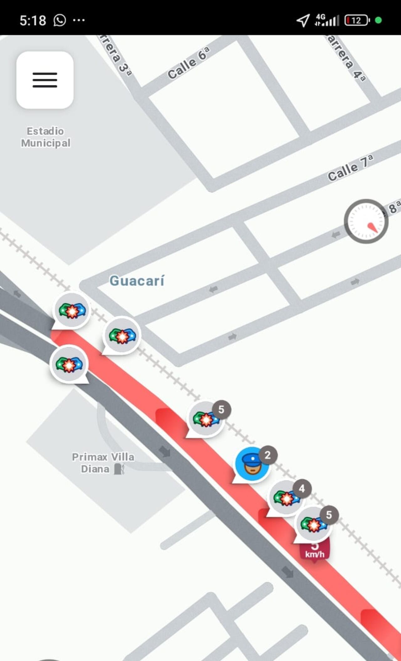 Accidente y paso lento en la vía Buga y Guacarí