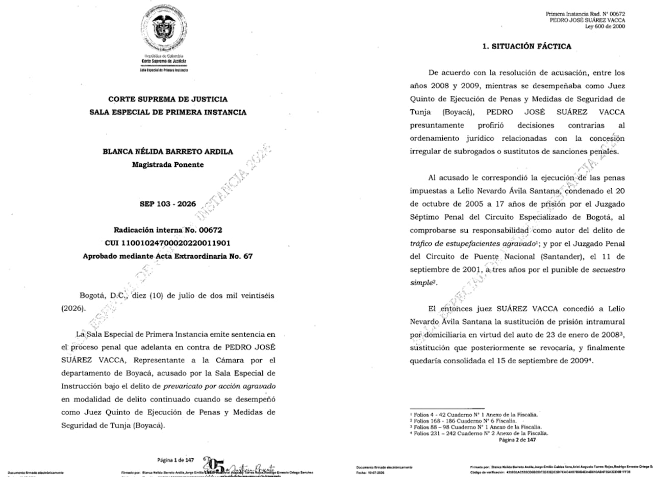 La Corte Suprema concluyó que el congresista expidió decisiones judiciales contrarias a la ley cuando ejercía como juez de ejecución de penas.