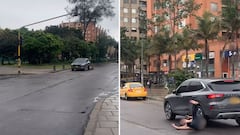 Testigos del hecho aseguraron que el hombre se sujetaba de varios vehículos en movimiento antes de caer sobre la vía tras ser arrastrado por varias cuadras.