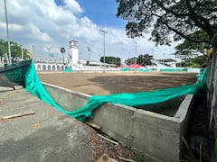 Fotografía tomada el jueves 4 de junio de 2026. Así se encontraban las obras de las canchas de pádel que se tenía proyectado entregar en cuatro meses, luego de que su construcción iniciara en enero pasado.