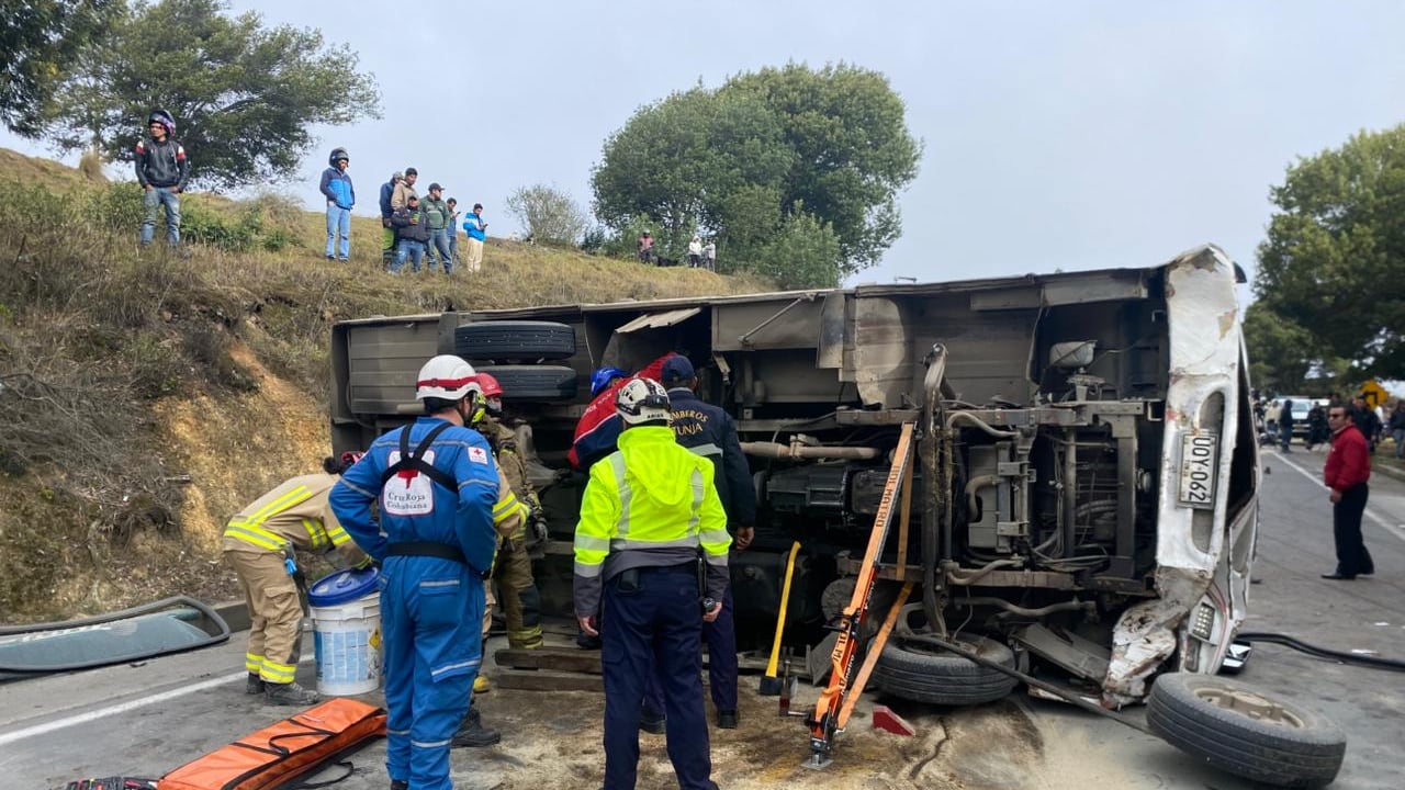 Accidente en la vía Tunja-Villa de Leyva