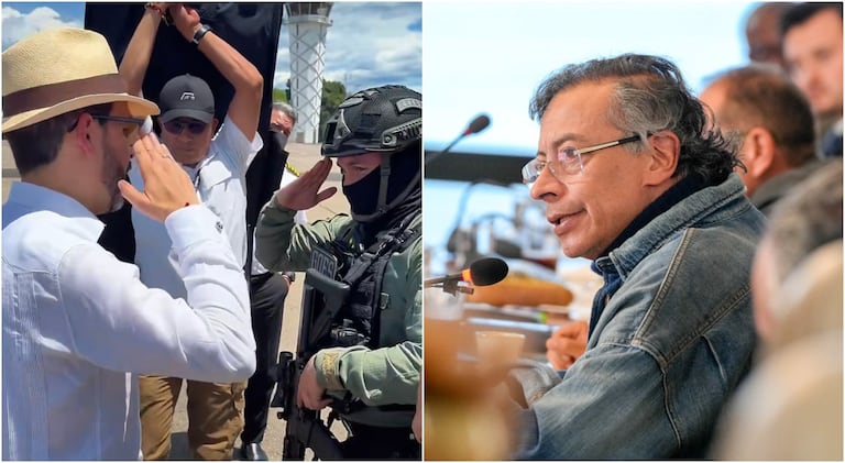 Gustavo Petro no ocultó su molestia por el saludo que uniformados le hacen al presidente electo Abelardo De La Espriella.