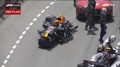 Así quedó el monoplaza de Sergio 'Checo' Pérez, tras el accidente que sufrió en el Gran Premio de Mónaco de Fórmula 1.