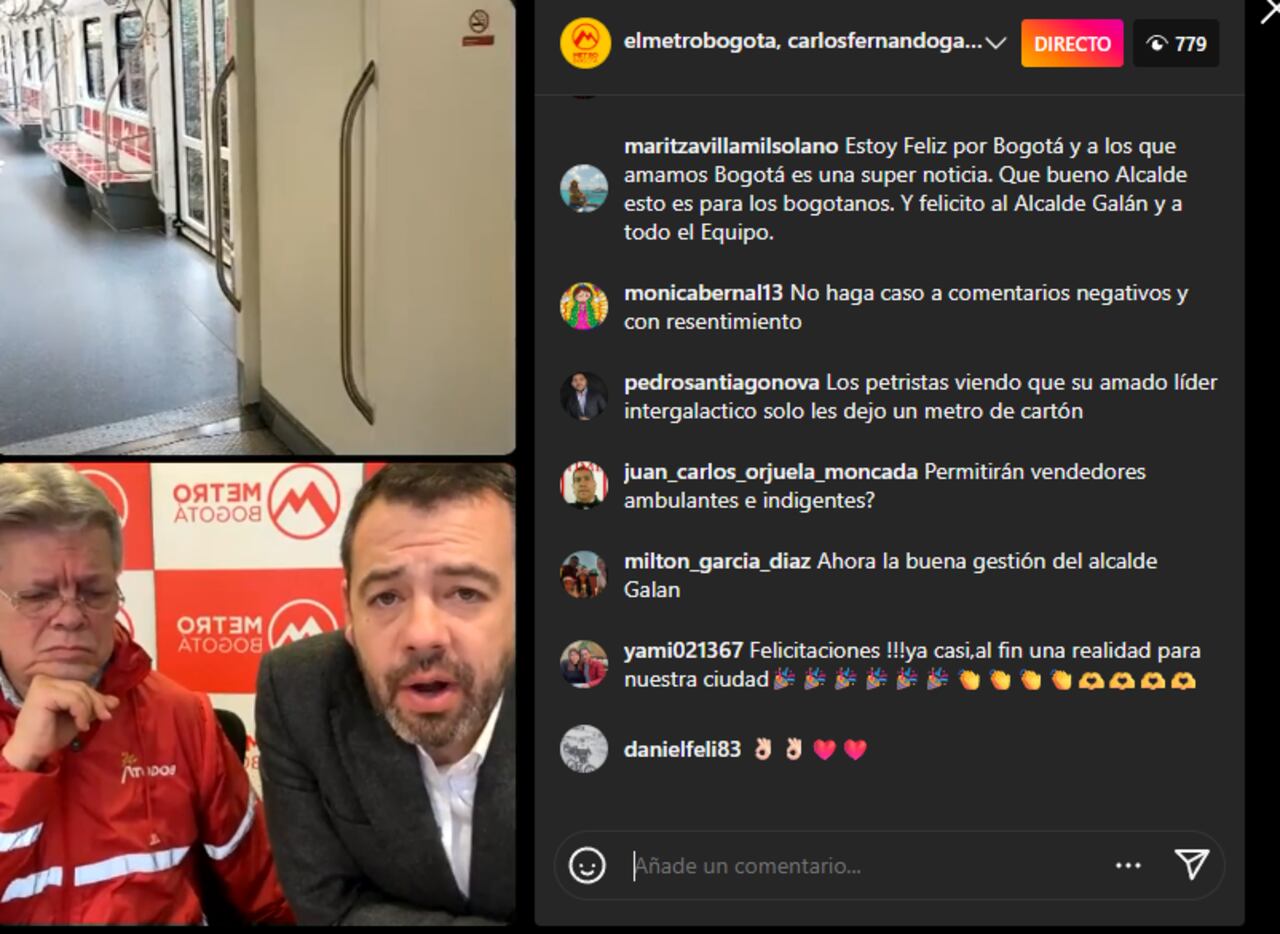 La alcaldía realiza un live por medio de su Instagram, mostrando el interior del Metro.