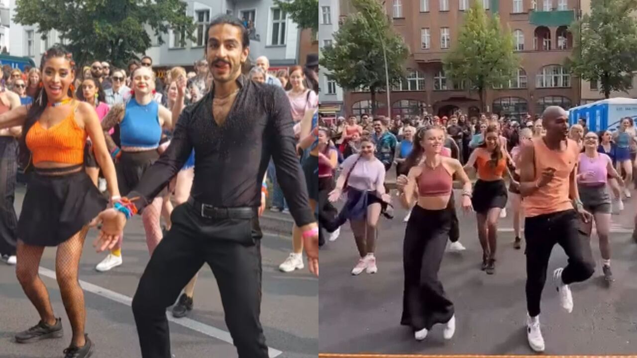 Baile de salsa caleña en Berlín, Alemania.