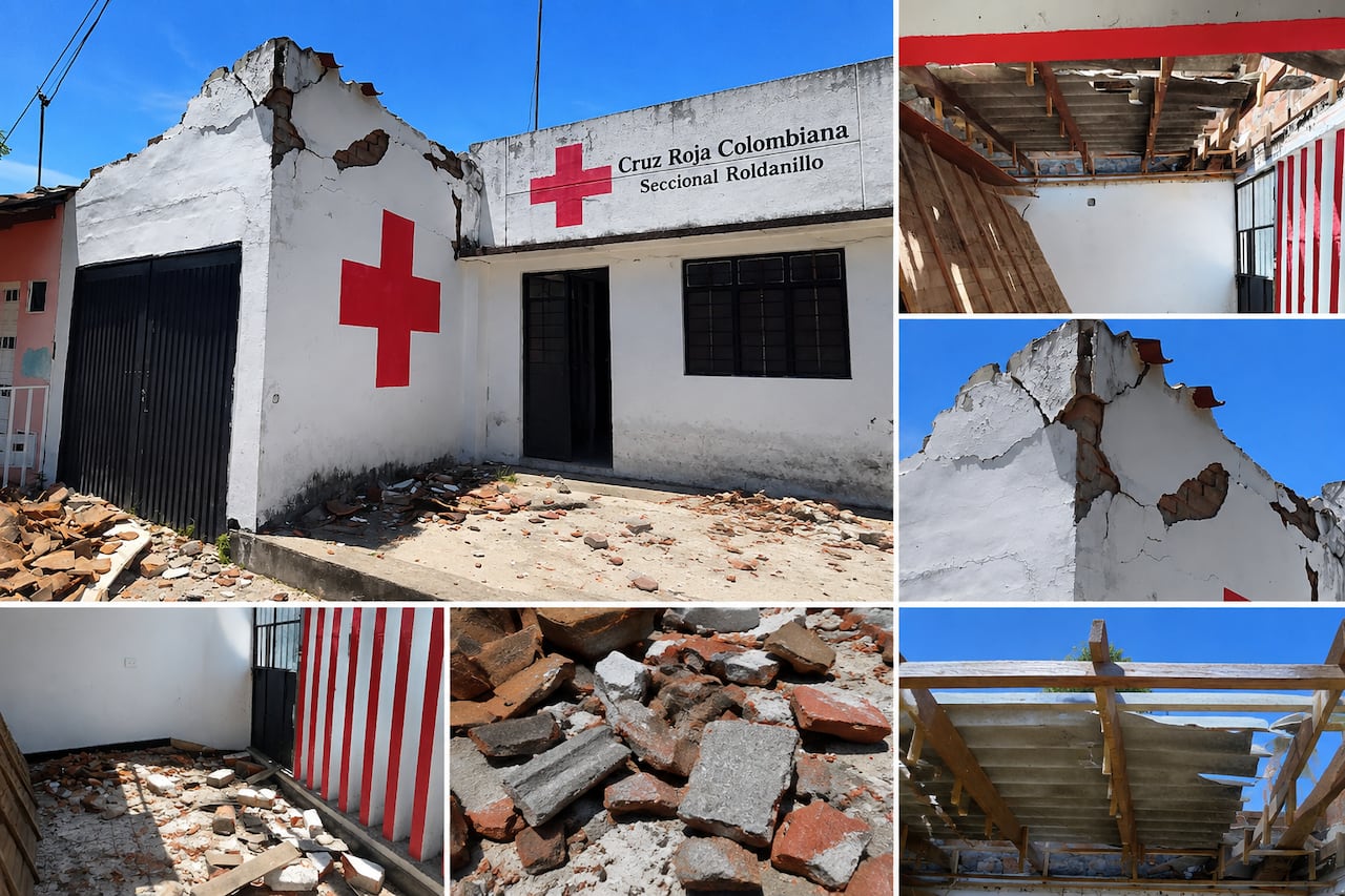 La sede de la Cruz Roja de Roldanillo quedó parcialmente destruida tras el sismo que golpeó con fuerza al norte del Valle del Cauca