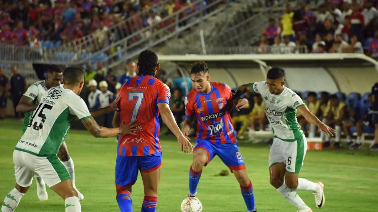 Imagen del partido entre Unión Magdalena y Deportivo Cali por la fecha 14 del segundo semestre de la Liga colombiana 2023.