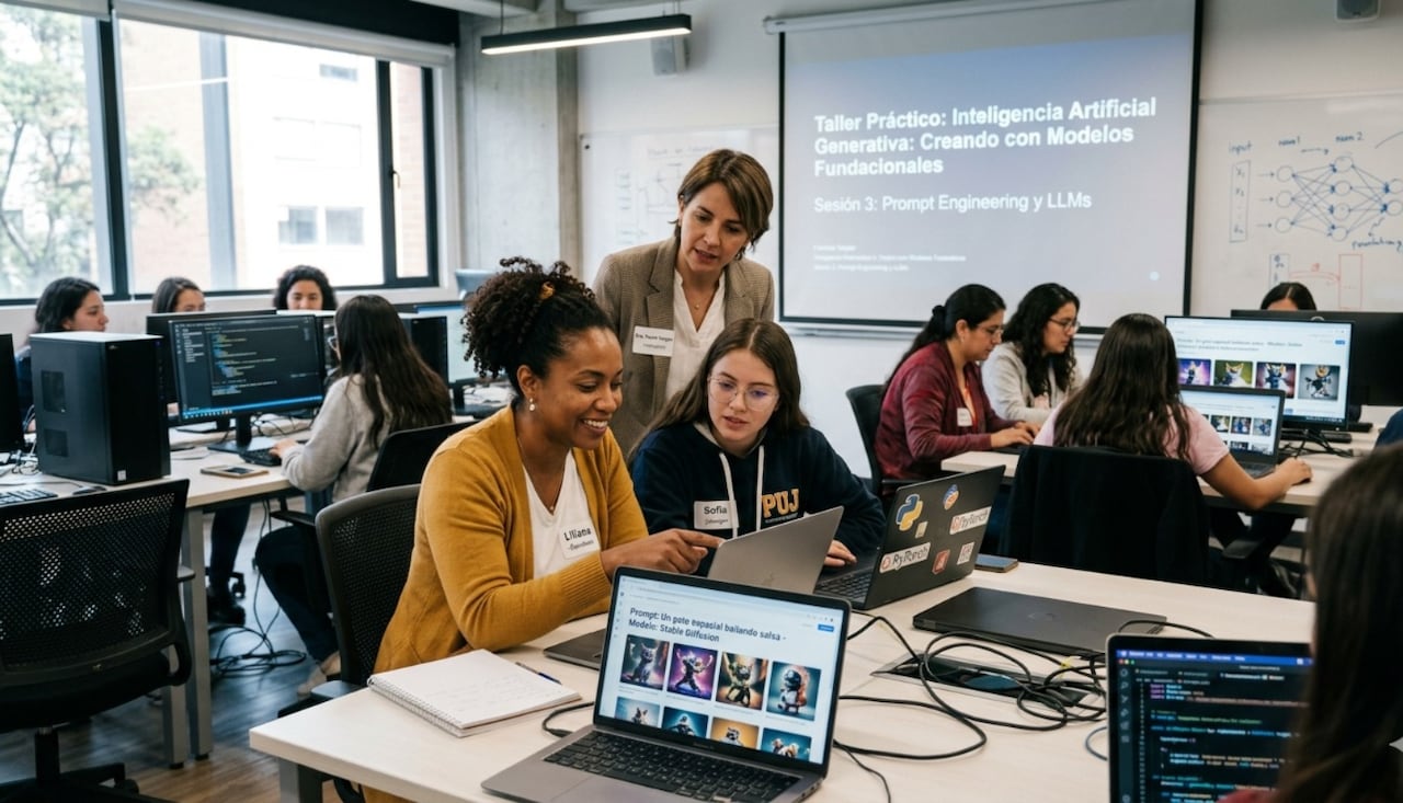 Un informe internacional evidenció que en Colombia las mujeres superan a los hombres en la finalización de cursos de inteligencia artificial generativa.
