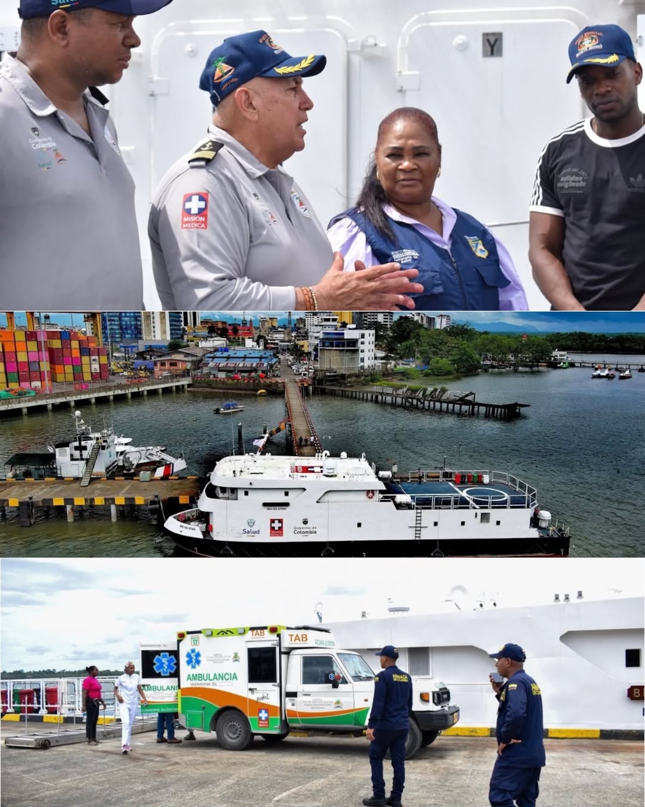 El Buque Hospital Benkos Biohó fortalece la atención en Buenaventura.