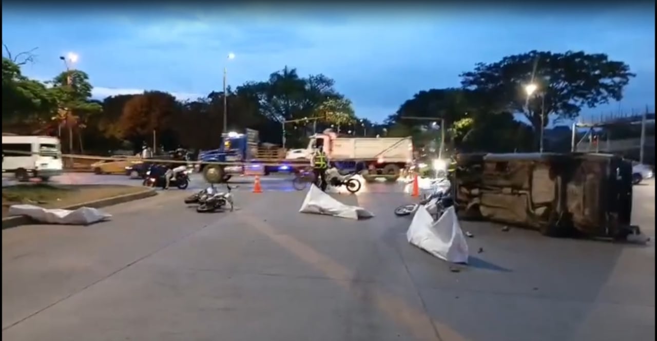 Simulacro de accidente en el oriente de Cali.