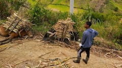 El cable energizado representa un grave riesgo para campesinos, trabajadores agrícolas y habitantes que transitan por esta zona rural de Consacá, Nariño.