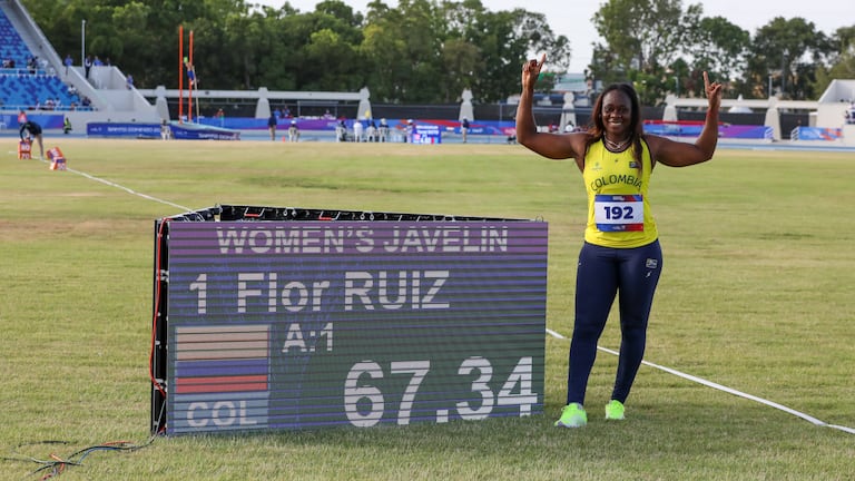 Flor Denis Ruíz fue una de las más destacadas del atletismo colombiano en los Juegos Centroamericanos y del Caribe 2026.