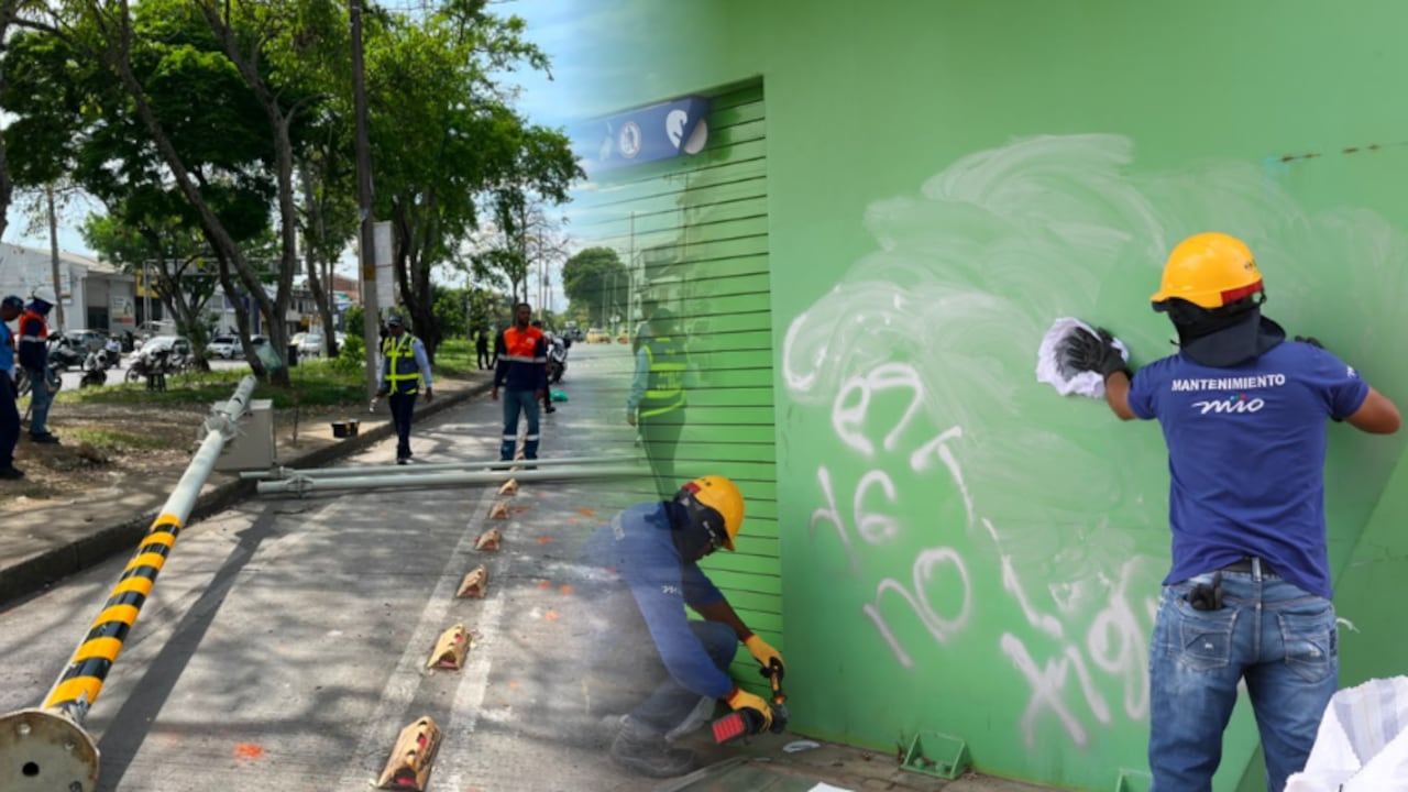 Las autoridades levantaron las fotomultas derribadas y comenzaron las labores de limpieza y recuperación del espacio público.